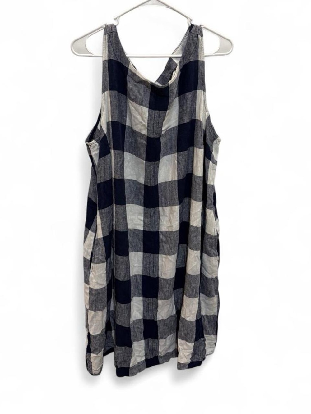 Navy and White Check Tank Dress